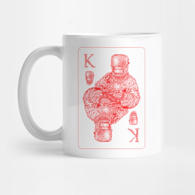 King of welder playing card red scribble art by KondeHipe